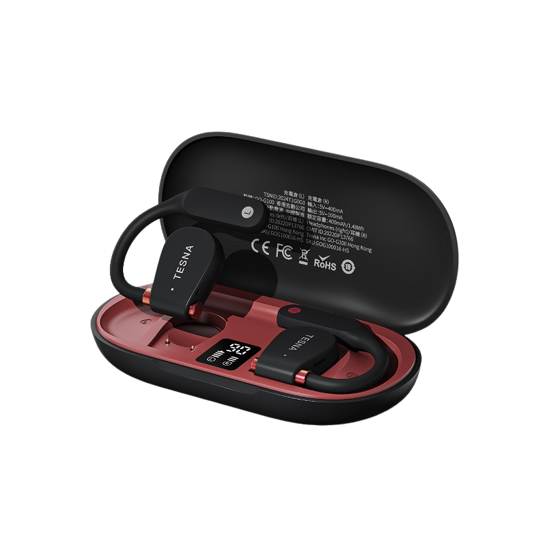 TESNA GOG100 OWS Open Sport Bluetooth Earphones (Bordeaux Red Bicolor)