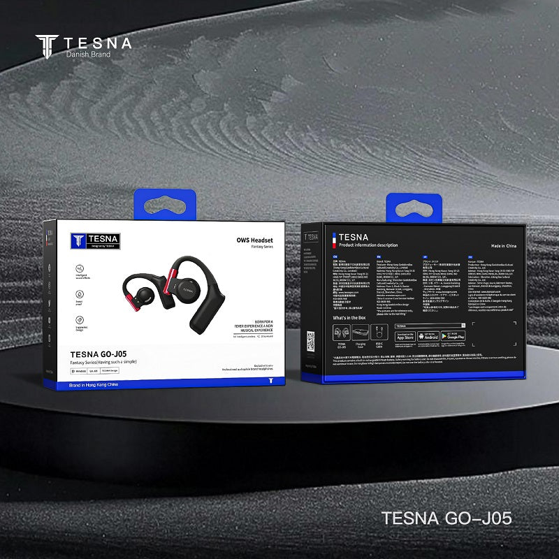 TESNA GOJ05 OWS Open Sport Bluetooth Earphones (Bordeaux Red Bicolor)