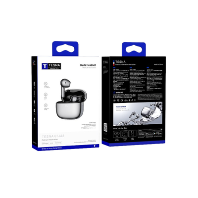 Tesna wireless earbud packaging on a white background