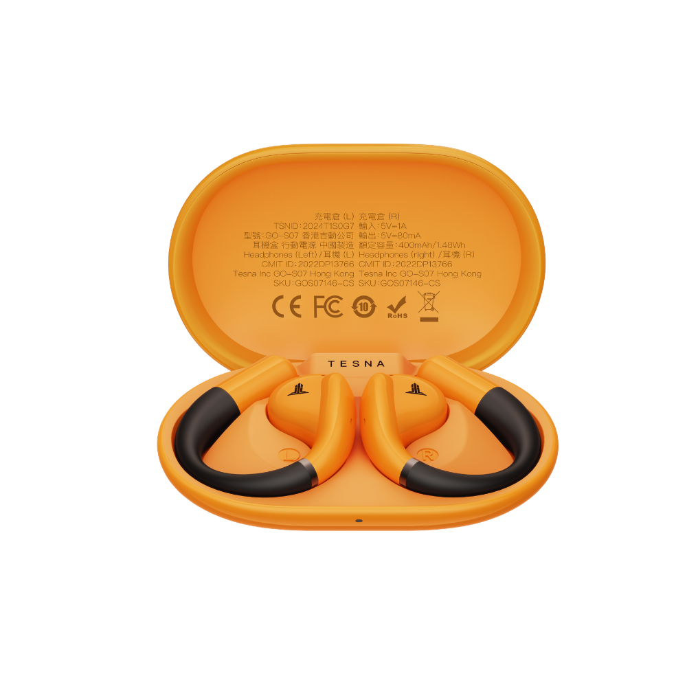 TESNA Premium Earbuds for sport and gym workouts in SA in Lava Orange 