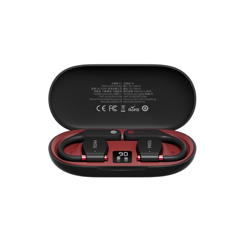 TESNA GOG100 OWS Open Sport Bluetooth Earphones (Bordeaux Red Bicolor)