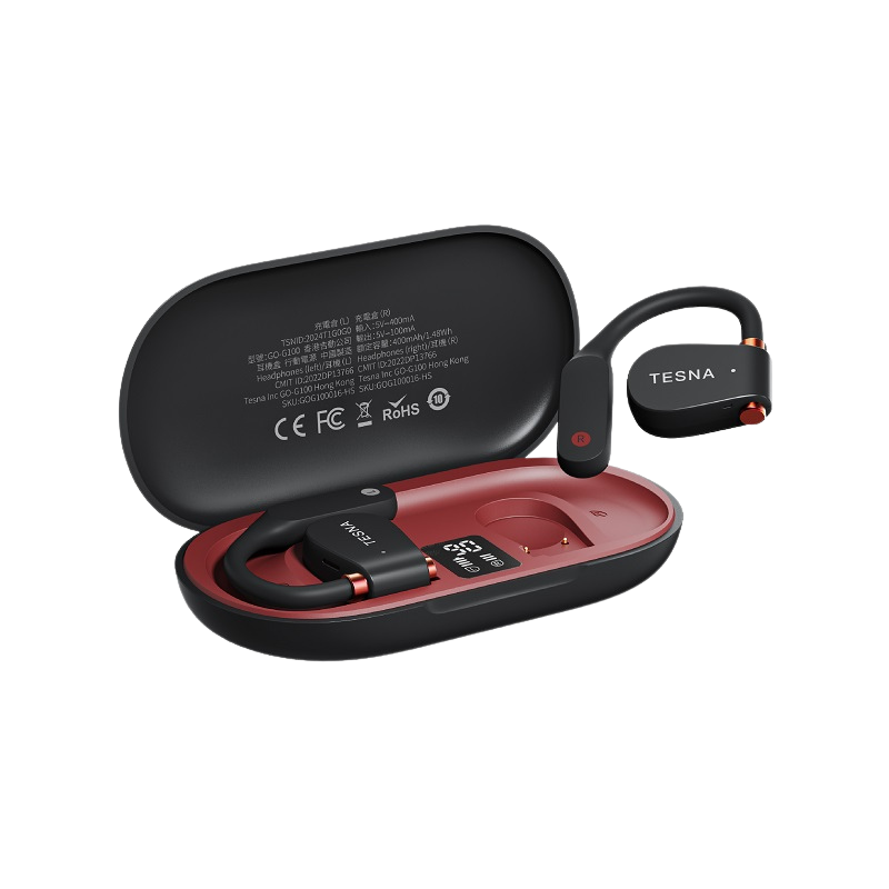 TESNA GOG100 OWS Open Sport Bluetooth Earphones (Bordeaux Red Bicolor)