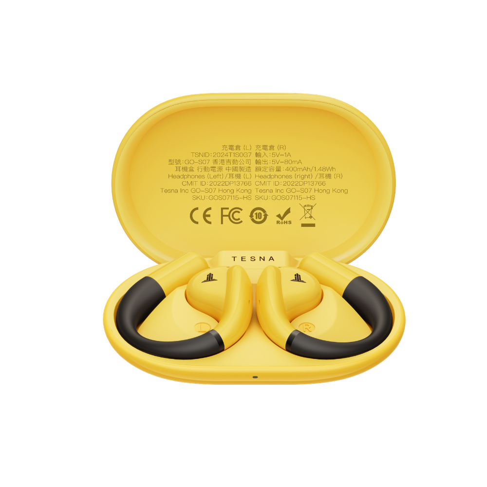 TESNA Premium Earbuds for sport and gym workouts in SA in Canary Yellow